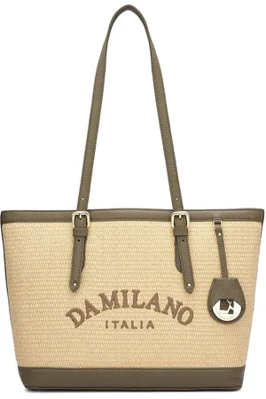 Da Milano Textured Leather Oversized Shopper Handheld Bag