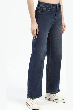 MADAME Women Mid-Rise Wide Leg Light Fade Jeans