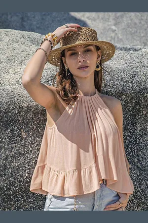 JC Mode Women Halter Neck A-Line Top