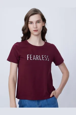 COVER STORY Women Typography Printed Round Neck Cotton T-shirt