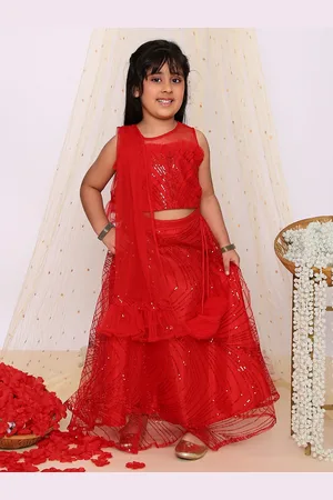 KID1 Girls Embellished Sequinned Ready to Wear Lehenga & Blouse With Dupatta