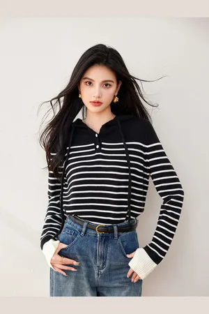 JC Collection Women Striped Pullover