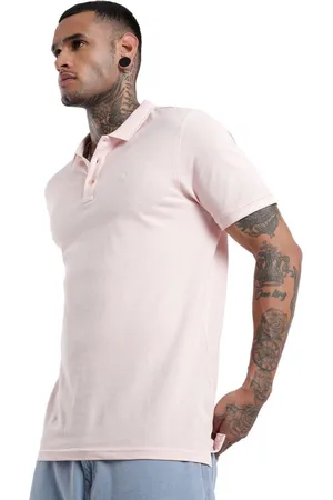 WROGN Men Solid Polo Collar Pure Cotton Slim Fit T-shirt