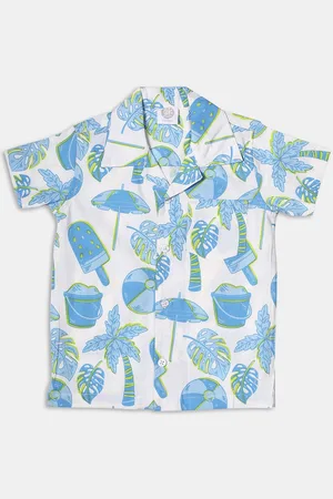 YK Boys Printed Pure Cotton Shirt with Shorts