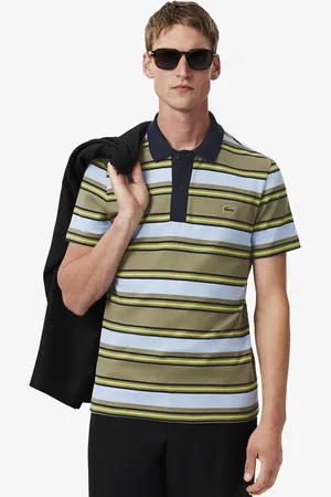 Lacoste Men Striped Polo Collar Cotton T-shirt