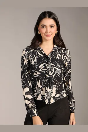 20Dresses Women Spread Collar Floral Printed Casual Shirt
