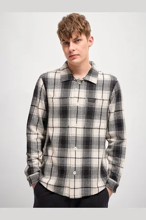 The Bear House Men Spread Collar Tartan Checked Cotton Casual Shirt