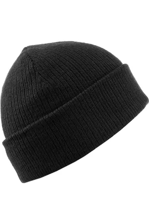 DECATHLON Unisex Black Self Design Fisherman Beanie