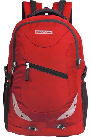 Provogue Unisex Red & Black Brand Logo Backpack with Reflective Strip