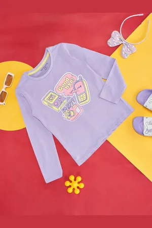 Pantaloons Girls Graphic Printed Long Sleeves Cotton T-shirt