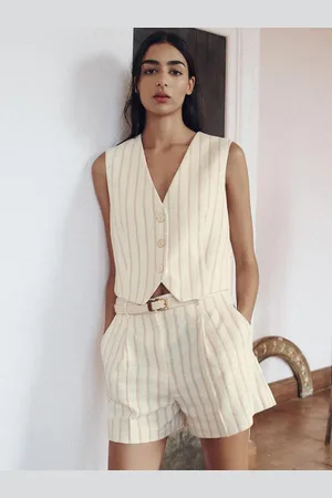 LULU & SKY Women Striped Loose Fit High-Rise Shorts