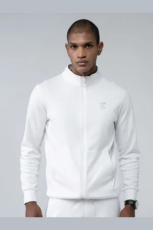 EDRIO Men Solid High Neck Cotton Front-Open Sweatshirt