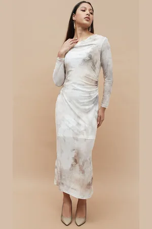 Lifestyle Women Tie and Dye Printed Off-Shoulder Maxi Dress