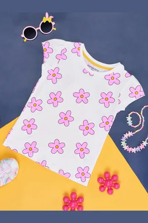 Pantaloons Girls Floral Printed Cotton T-shirt