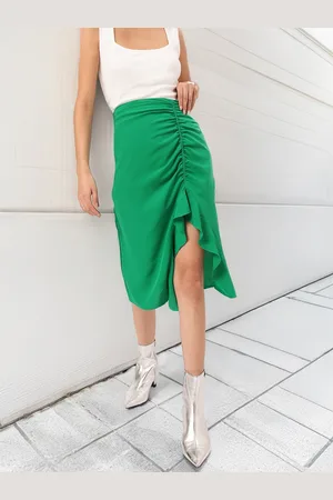 DressBerry Cutesy Ruching Ruffled Straight Skirt