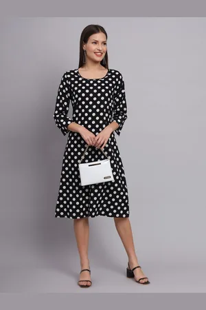 Kalini Polka Dot Printed A-Line Midi Dress