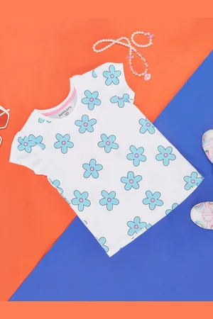 Pantaloons Girls Floral Printed Cotton T-shirt