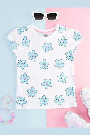 Pantaloons Girls Floral Printed Cotton T-Shirt