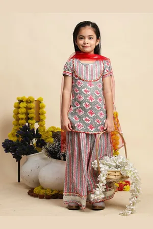 Cutiekins Girls Printed Ready to Wear Lehenga & Blouse With Dupatta