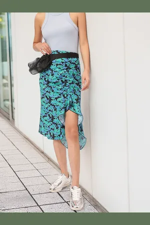 DressBerry Floral Fiesta Ruched Straight Skirt