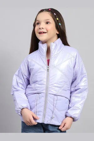 Monte Carlo Girls Solid Stand Collar Padded Jacket