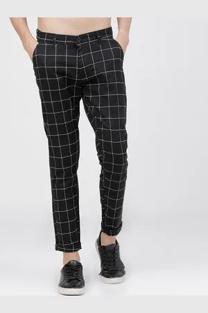 Highlander Men Checked Slim Fit Chinos Trousers