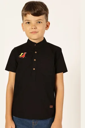 Killer Boys Premium Band Collar Solid Cotton Casual Shirt