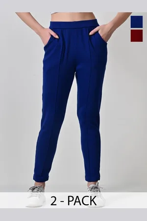 BAESD Pack Of 2 Women Relaxed High-Rise Trousers