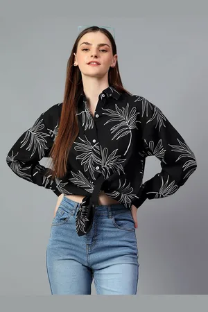 KOTTY Women Comfort Spread Collar Floral Printed Cotton Oversized Casual Shirt