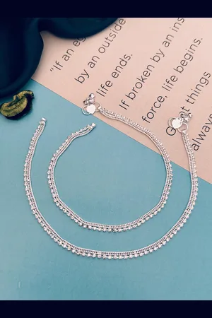 Sangria Set Of 2 Silver-Plated Anklets
