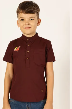 Killer Boys Premium Band Collar Solid Cotton Casual Shirt