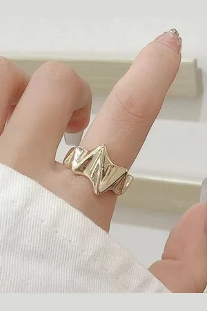 Salty Got Edgy 14K Gold-Plated Finger Ring
