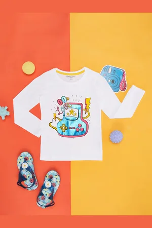 Pantaloons Girls Graphic Printed Long Sleeves Cotton T-shirt