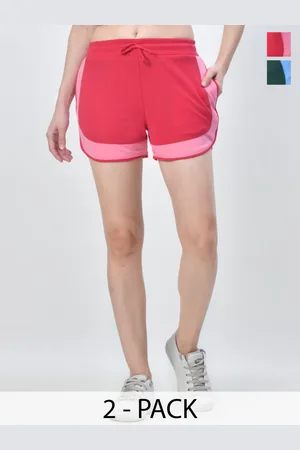 BAESD Women Solid Cotton High-Rise Hot Pants Shorts Pack of 2
