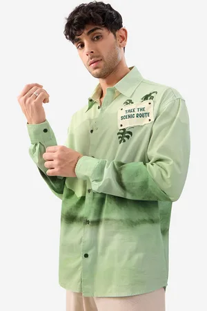The Souled Store Men Relaxed Spread Collar Graphic Printed Cotton Casual Shirt