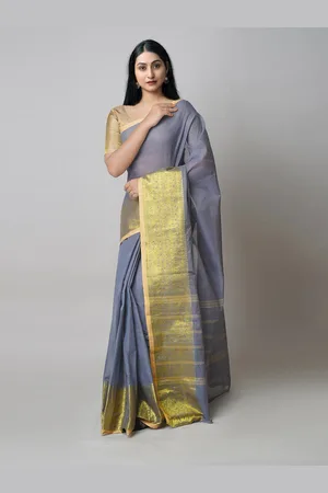 Unnati Silks Zari Pure Cotton Handloom Chettinad Saree