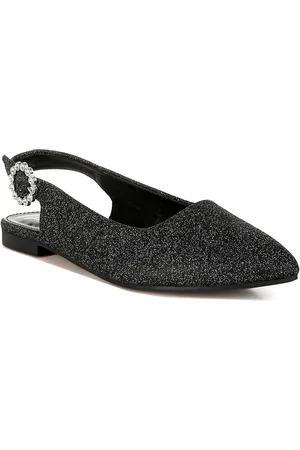 London Rag Women Glitter Ballerinas with Buckles Flats