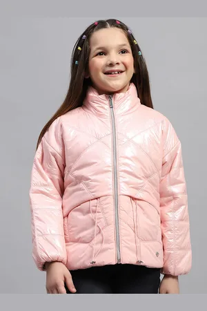 Monte Carlo Girls Solid Stand Collar Padded Jacket