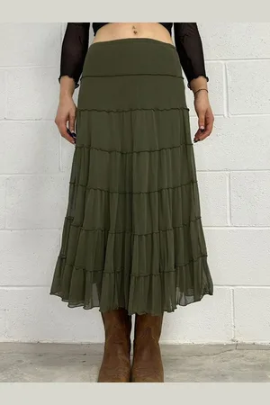 LULU & SKY Women Tiered A-line Maxi Skirts