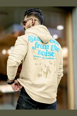 Maniac Men Typography Printed Hooded Sweatshirt