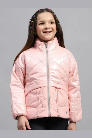 Monte Carlo Girls Solid Stand Collar Padded Jacket