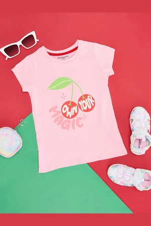Pantaloons Girls Graphic Printed Cotton Casual T-shirt