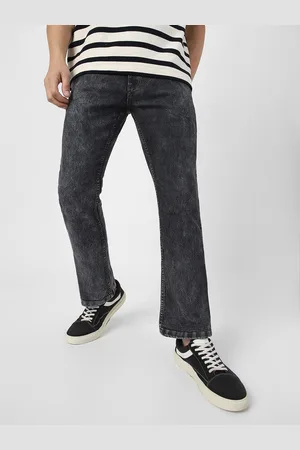 URBANO Men Bootcut Clean Look Heavy Fade Washed Stretchable Jeans