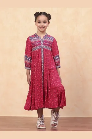 Biba Girls Ethnic Motifs Printed A-Line Dress