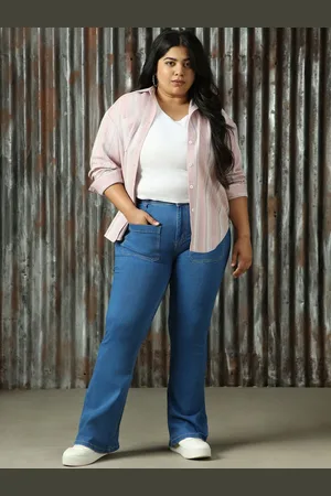 High Star Women High-Rise Light Bootcut Fit Fade Jeans