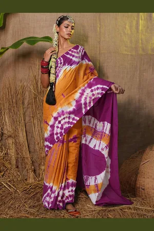 Unnati Silks Pure Cotton Handloom Leheriya Saree