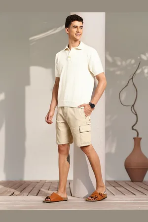 Mast & Harbour Men Pure Cotton Cargo Shorts