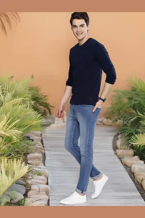 Mast & Harbour Men Blue Skinny Fit Mid-Rise Clean Look Stretchable Jeans
