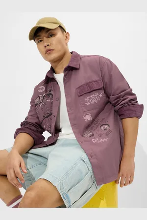 The Souled Store Men Relaxed Spread Collar Graphic Printed Cotton Casual Shirt