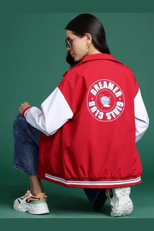 DressBerry Printed Longline Bomber Jacket